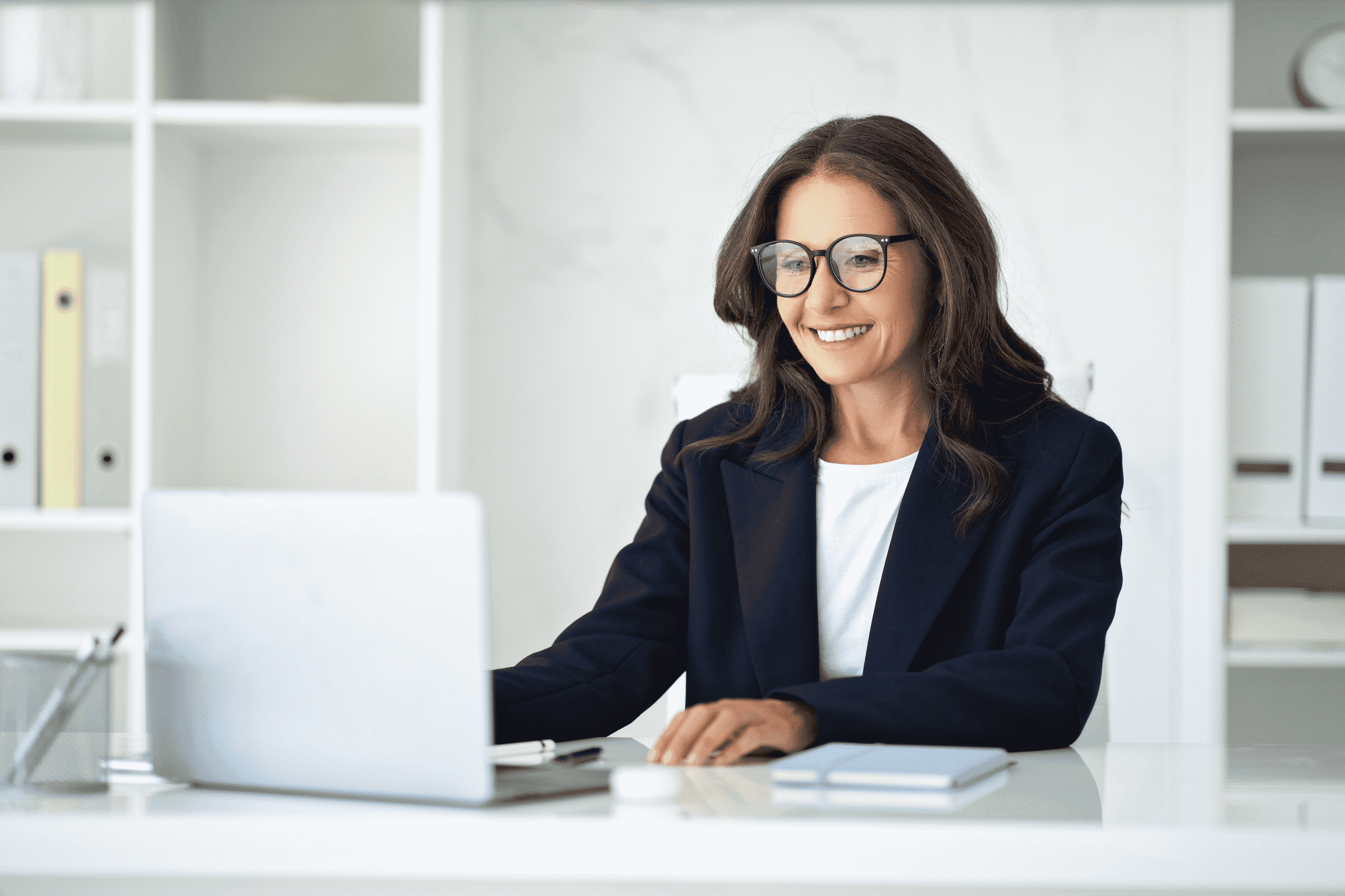 Businesswoman leader working remote