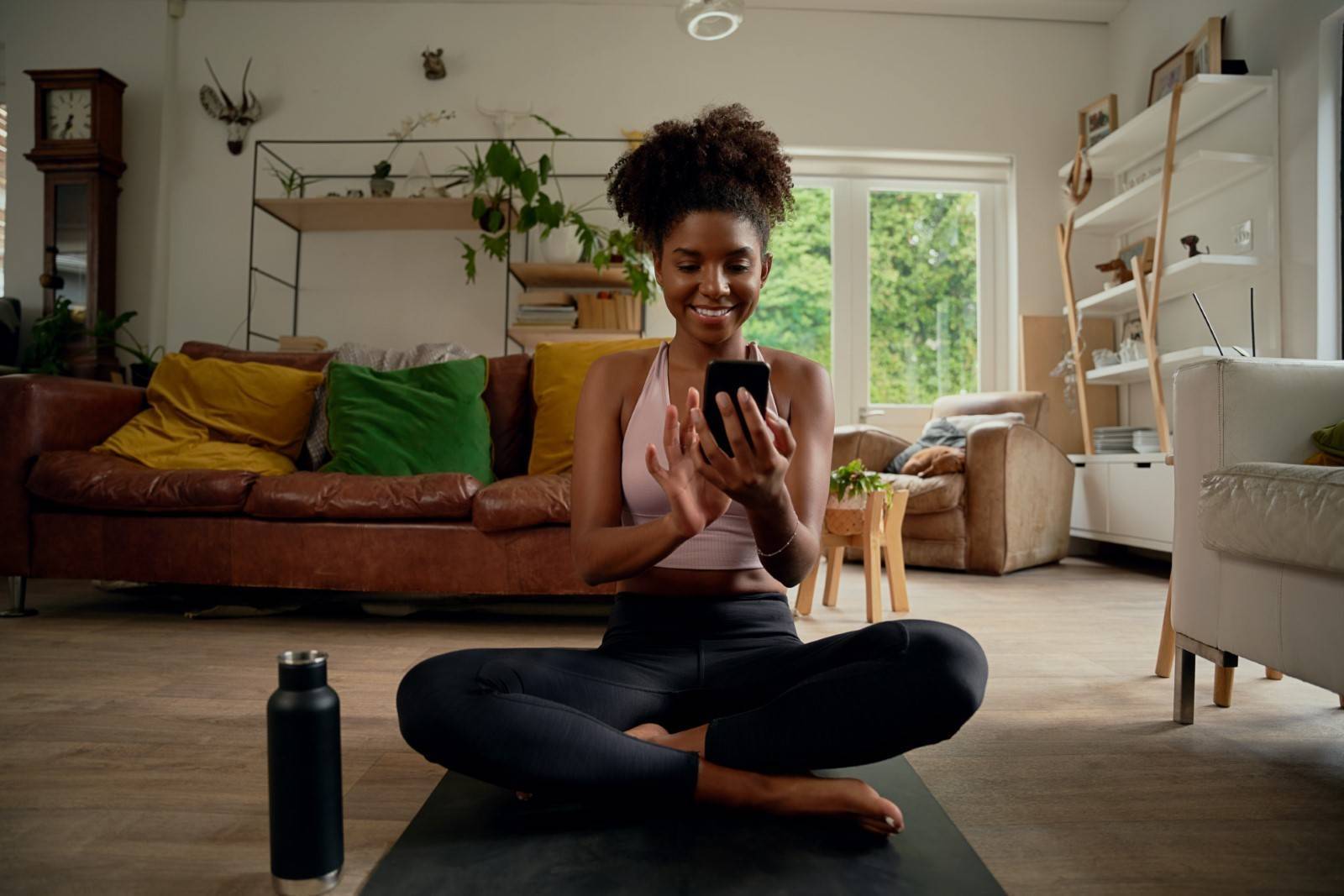 Woman using app