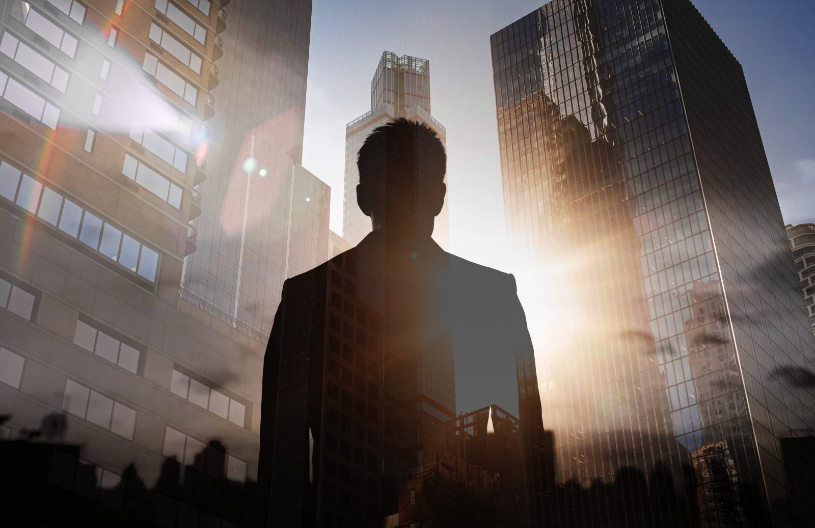 Leader looking at city