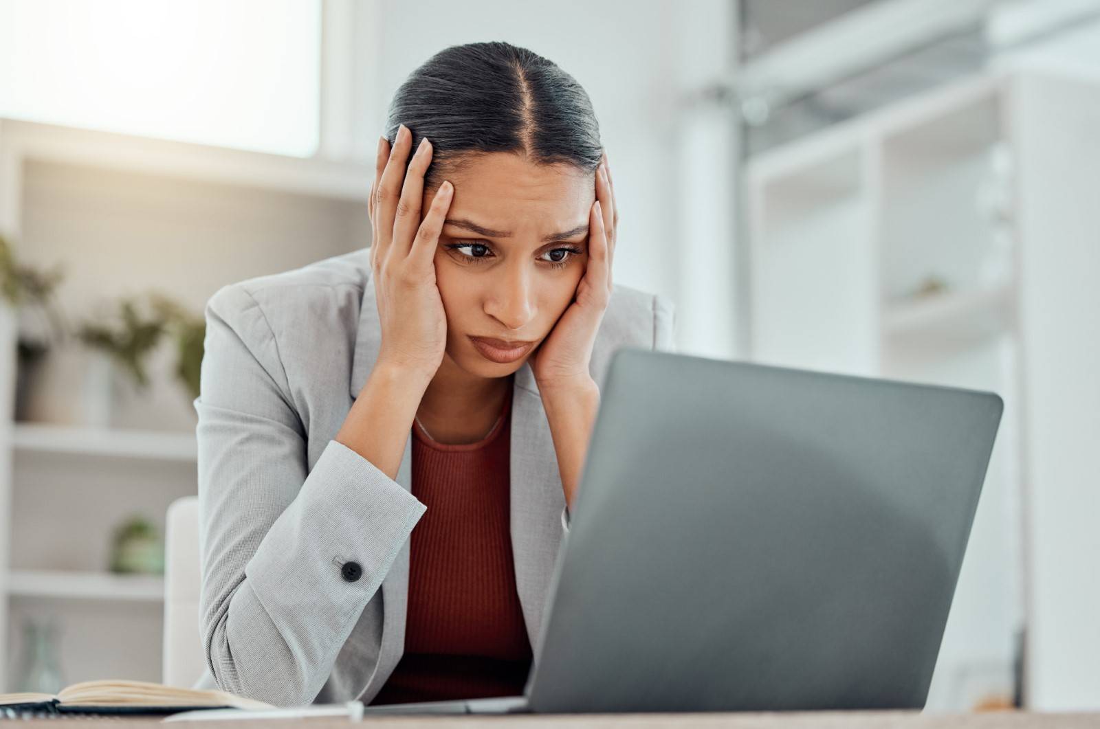 Woman feeling stressed with negative thoughts